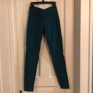 Lucy Hatha legging- teal diamond print
